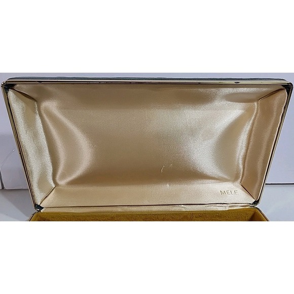 Vintage MELE Blue Velvet Travel Clamshell Jewelry Box Earring Case Lined - Picture 3 of 15